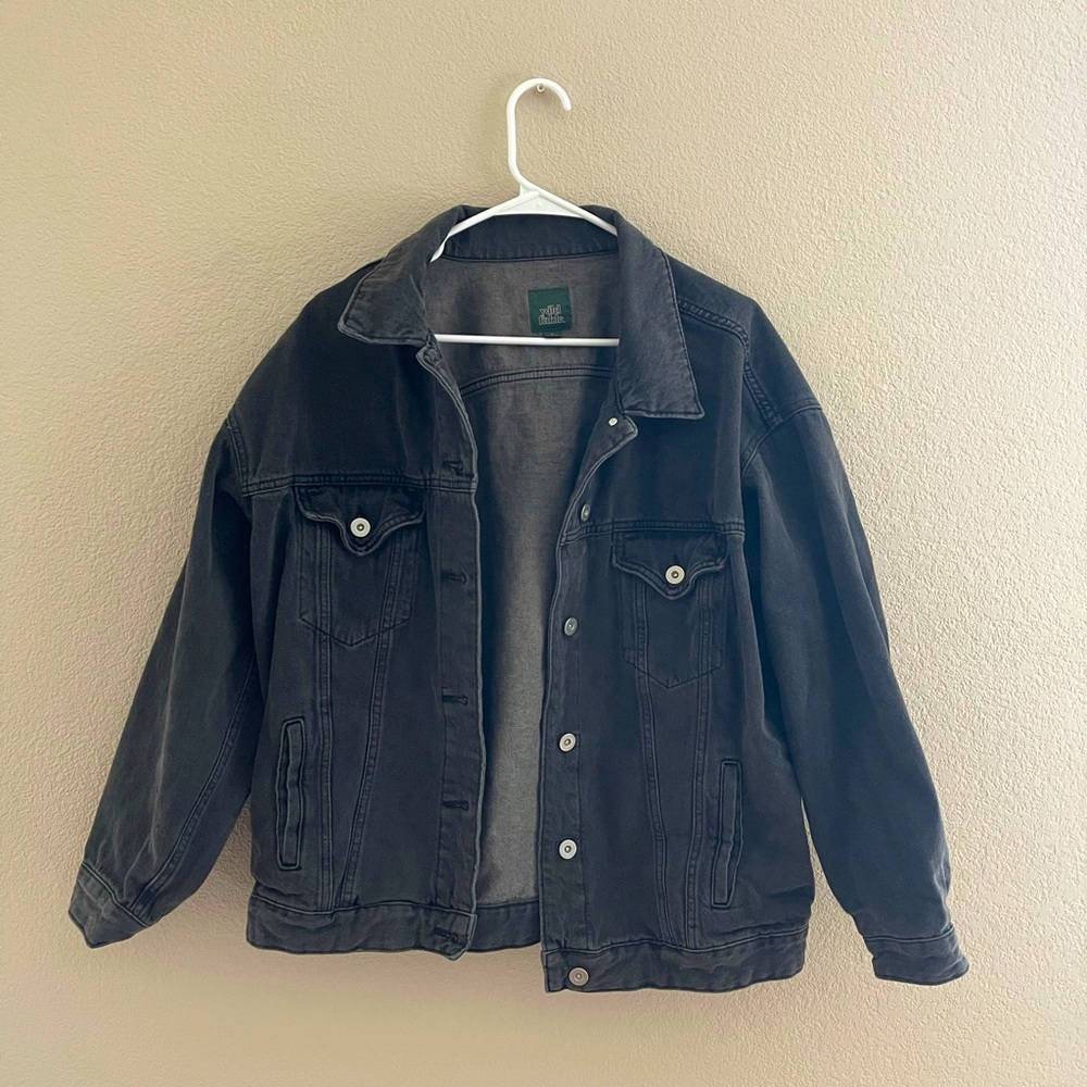 Oversized black denim jacket